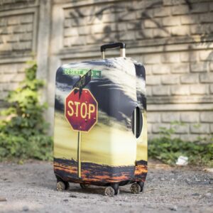 Pokrowiec na dużą walizkę – wzór znak stop
